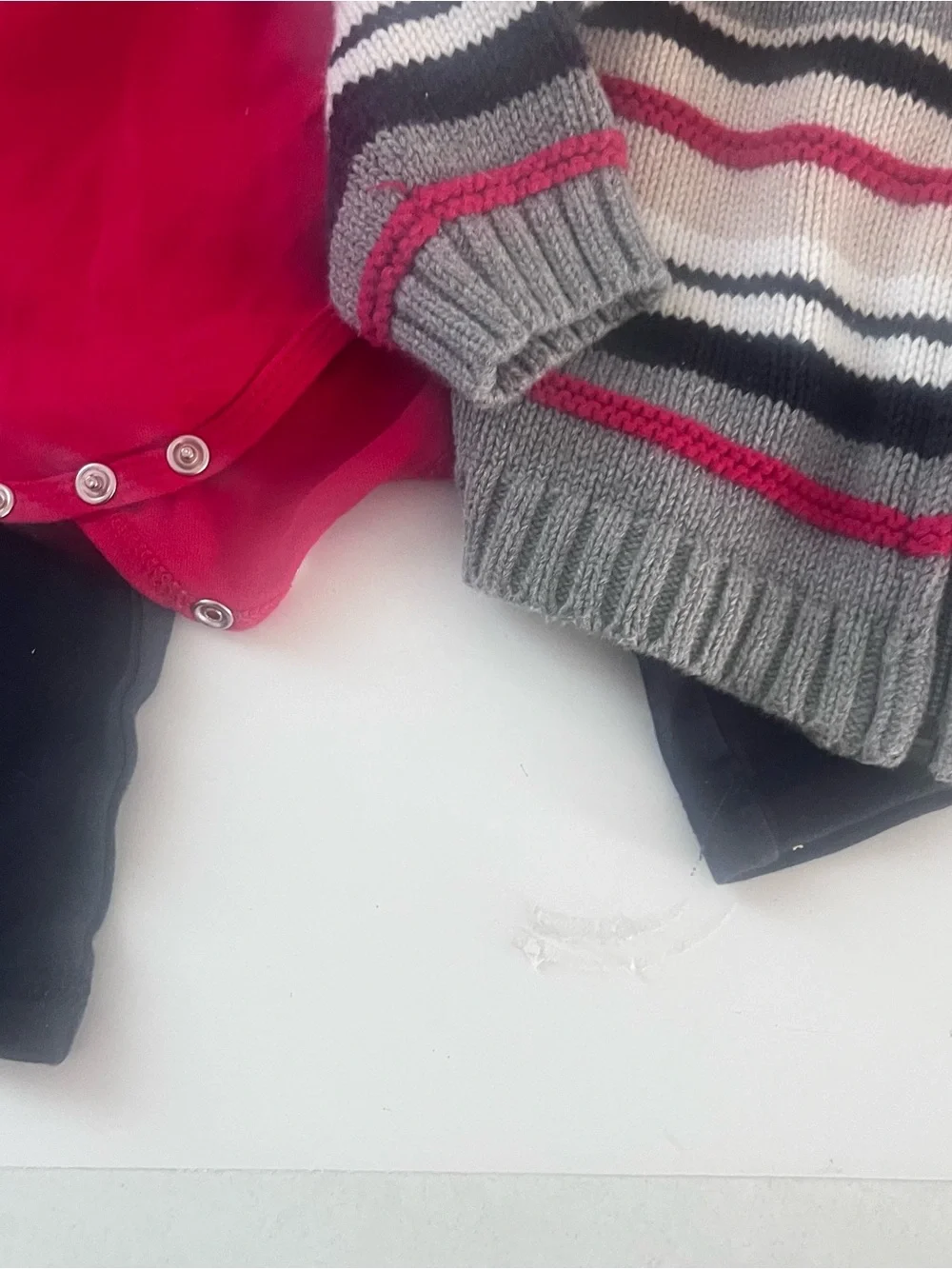 Hartstrings Baby Boy 3 Piece Set Striped Sweater, Wagon Shirt, Black Pants 12m